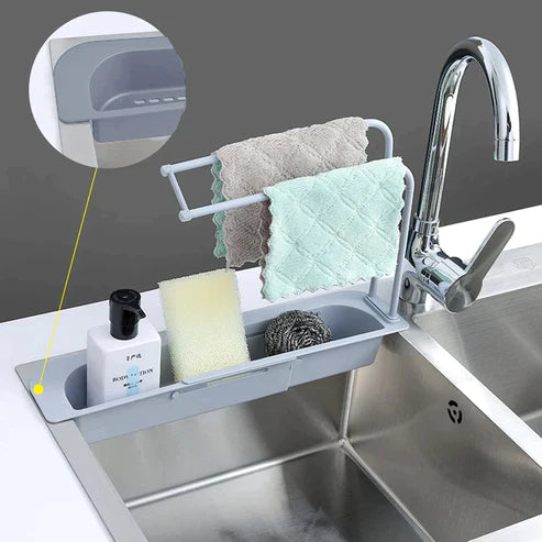 Expandable Sink Shelf Soap Drain Rack